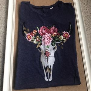 Skull floral tee